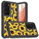 Capa Para Samsung Galaxy S23 6 1 Polegadas Capa Para Celular Samsung S23 Girassol Galaxy Android S23 5G Capas 2 Em 1 S23 Capa Fina Resistente à Prova De Choque PC Capas De Silicone Macio