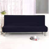 Capa Para Sofá Sem Braço Em Malha Modelo Sofá Cama Futon Cor Preto
