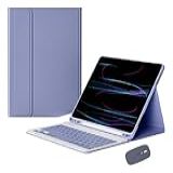 Capa Para Tablet Para Samsung A9 De 8 7 Polegadas Com Teclado E Mouse à Prova De Choque Ultrafina E Flexível Cinza Lavanda