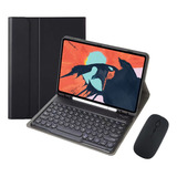 Capa Para Tablet S7 Fe 12 4 Universal Com Teclado E Mouse Cor Preto Preto Teclado Redondo Preto Carregamento Bluetooth Mouse