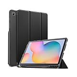 Capa Para Tablet Samsung Galaxy Tab S6 Lite 10 4 2020 WB Auto Hibernação Silicone Flexível Suporte Para Leitura Compartimento Para S Pen Preto 