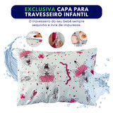 Capa Para Travesseiro Protetor Infantil Bailarina Impermeável Antialérgico Protetor Kids