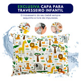 Capa Para Travesseiro Safari Kids Impermeável Antiácaro Protetor Infantil Não Esquenta