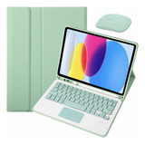 Capa Proteção Teclado Touch Pad Mouse Bluetooth Cor Verde Para Tablet Samsung Galaxy Tab S7 Fe S7 S8