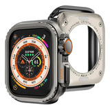 Capa Protetora Case Bumper De Aço Inoxidável Compativel Com Apple Watch 9 8 7 45mm Cinza
