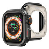 Capa Protetora Case Bumper De Aço Inoxidável Compativel Com Apple Watch 9 8 7 45mm Preto