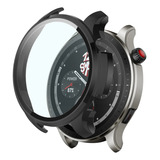 Capa Protetora Case De Acrilico Com Pelicula De Vidro Temperado Embutida Compativel Com Amazfit Gtr 4 A2166 Cor Preto
