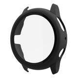 Capa Protetora Case De Acrilico Com Pelicula De Vidro Temperado Embutida Marca 123smart Compativel Com Samsung Galaxy Active 2 44mm Sm r8420 R825 Lte Cor Preto