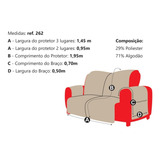Capa Protetora De Sofá Tecido Mc Cortinas Jacquard Cristal 2 E 3 Lugares Cor Cáqui