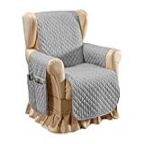 Capa Protetora Fátima De Sofá 1 Lugar Poltrona Do Papai Face Cinza