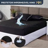 Capa Protetora Impermeável Colchão King Antialérgico Matelado Respirável Super Macio Antimofo Silencioso Preto