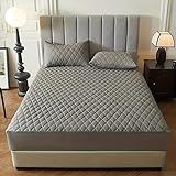 Capa Protetora Impermeável Matelada Colchão Box Casal Queen Com Elastico -CINZA- CASAL-