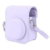 Capa Protetora Para Câmera Instant Mini 12 Compatível Com Mini 12 11 Bolsa De Couro PU Com Bolso E Alça De Ombro Ajustável PURPLE 