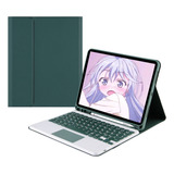Capa Protetora Para iPad Pro11 Com Teclado Touch Bluetooth Cor Verde Noite Escuro Teclado Touchpad