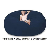 Capa Puff 180x80 Almofada Cama Sem Enchimento Pufe Sala Cor Preto