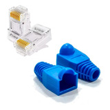 Capa Rj45 200un Azul Emborrachada 200 Conector Rj 45