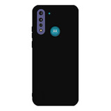 Capa Silicone Aveludada Preta Para Motorola Moto G8 Power Cor Preto
