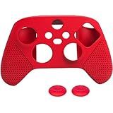 Capa Skin Case Protetora De Silicone Antiderrapante 2 Grips Compatível Com Controle Manete Xbox Series X S Vermelho 