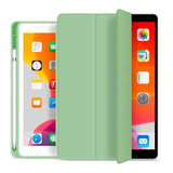 Capa Smart Case Para iPad 7 8 9 Slot Pencil Magnética Verde