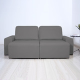 Capa Sofá Retrátil Em Malha 2 Lugares King Size Veste Fácil
