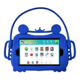 Capa Tablet Multilaser M8 Silicone Dobrável Azul Kids