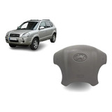 Capa Tampa Buzina Airbag Volante Tucson Cinza 2005 Á 2014