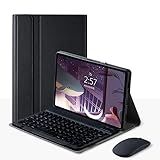 Capa Teclado Para Lenovo Tab M11 2024 Capa Teclado Touchpad Retro Com Teclas Redondo E Mouse Teclado Colorido Bonito Teclado Sensível Ao Toque Removível Capa Preto