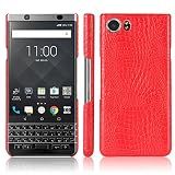 Capa Zshion Para BlackBerry Keyone- Capa Protetora De Couro PU Premium Croco Simples E Leve Para BlackBerry Keyone -vermelha-