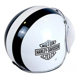 Capacete Aberto Branco Harley Davidson Black