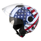 Capacete Aberto Para Motos New Atomic Usa Brasil Bandeiras