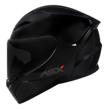Capacete Asx City Solid Preto Brilhante Viseira Fumê