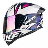 Capacete Bieffe B12 Kf Branco Perola Roxo Viseira Tam 58