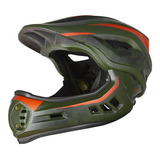 Capacete Bike Downhill Enduro X Full Removível My22 High One Cor Verde laranja Tamanho M