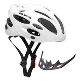 Capacete Bike Mtb Ciclismo Branco Gta Start Led Traseiro