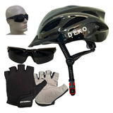 Capacete Ciclismo Led Bicicleta Luva Meio Dedo Bike