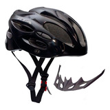 Capacete Ciclismo Mtb Gta Inmold Start Pisca Led Para Bicicleta Viseira Removível Cor Preto Tamanho G 58 62 