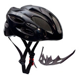 Capacete Ciclismo Mtb Gta Inmold Start Pisca Led Para Bicicleta Viseira Removível Cor Preto Tamanho G 58 62 