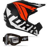Capacete Com Oculos Trilha Motocross Th1 Factory Neon