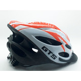 Capacete Com Sinalizador Led Bike Branco E Laranja Gts