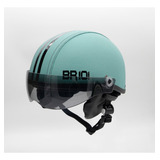 Capacete Coquinho Bike Moto Scooter Elétrica Skate Patins Cor Azul celeste Tamanho Pp Viseira Fumê