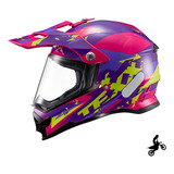 Capacete Cross Motocross Trilha Texx Off road Carcara Grow Cor Rosa Tamanho Do Capacete 56