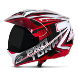 Capacete Cross Viseira Fumê Pro Tork Th1 Adventure Branco