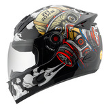 Capacete De Moto Fechado Mixs Mx5 Vírus Forro Removível Cor Bege Brilhante Tamanho Do Capacete 56