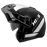 Capacete De Moto Mixs MX Captiva Route Brilhante Com Viseira Interna Solar Óculos De Sol Articulado Escamoteável Robocop Cinza Com Cinza 62