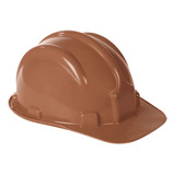 Capacete De Proteção Plt Plastcor Aba Frontal Com Carneira Obra Construção Cor Marrom