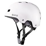 Capacete De Skate OutdoorMaster Certificado ASTM CPSC Dois Forros Removíveis Ventilação Multiesportiva Scooter Patinação Patinação Patins Inline Para Crianças Jovens E Adultos Branco Large 54 60cm 21 3 23 6 