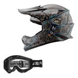 Capacete De Trilha Motocross Off Road Oculos 788 Infantil