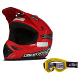Capacete De Trilha Óculos Preto Motocross Mx Pro Tork
