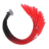 Capacete Decorativo Decorativo Preto vermelho 60cm 12 Trança