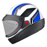 Capacete Ebf Automático Bolt Tamanho Do Capacete 58 Cor Branco azul